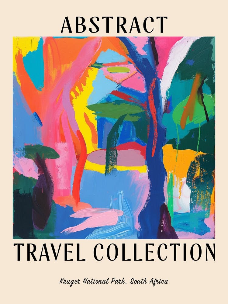Abstract Travel Collection Poster Kruger National Park South Africa 3
