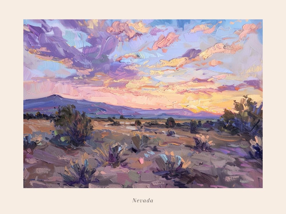 Western Sunset Landscapes Nevada 2 Poster