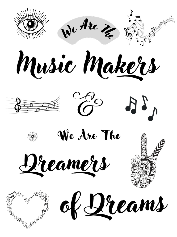 We Are The Music Makers and We Are The Dreamers of Dreams - Ode By Arthur O'Shaughnessy - Official Artwork By Free Spirits and Hippies - Official Wall Decor Artwork Hippy Bohemian Meditation Musician Rock And Roll Groovy Trippy Psychedelic Boho Yoga Chick Gift For Her and Him