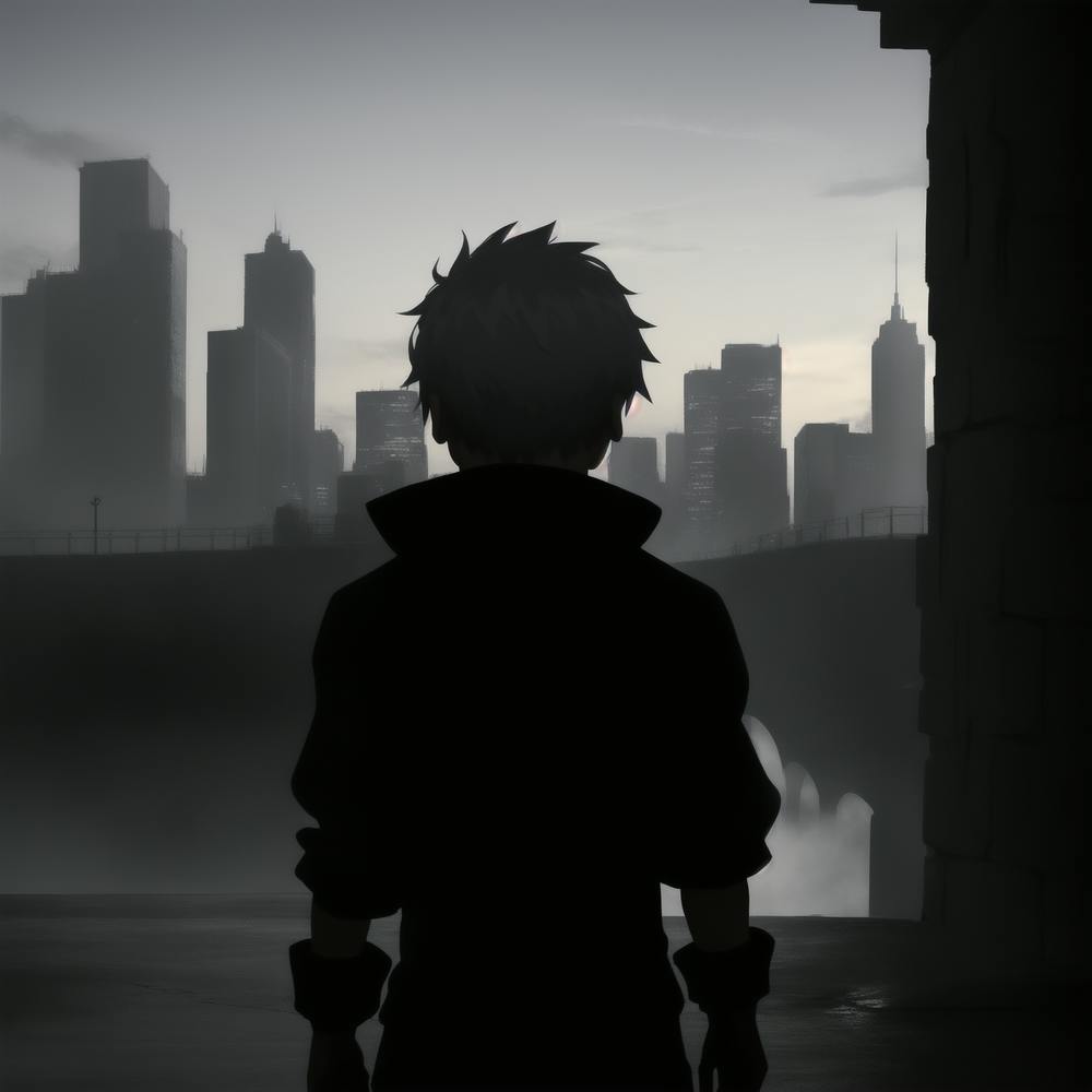 Silhouette eines Jungen