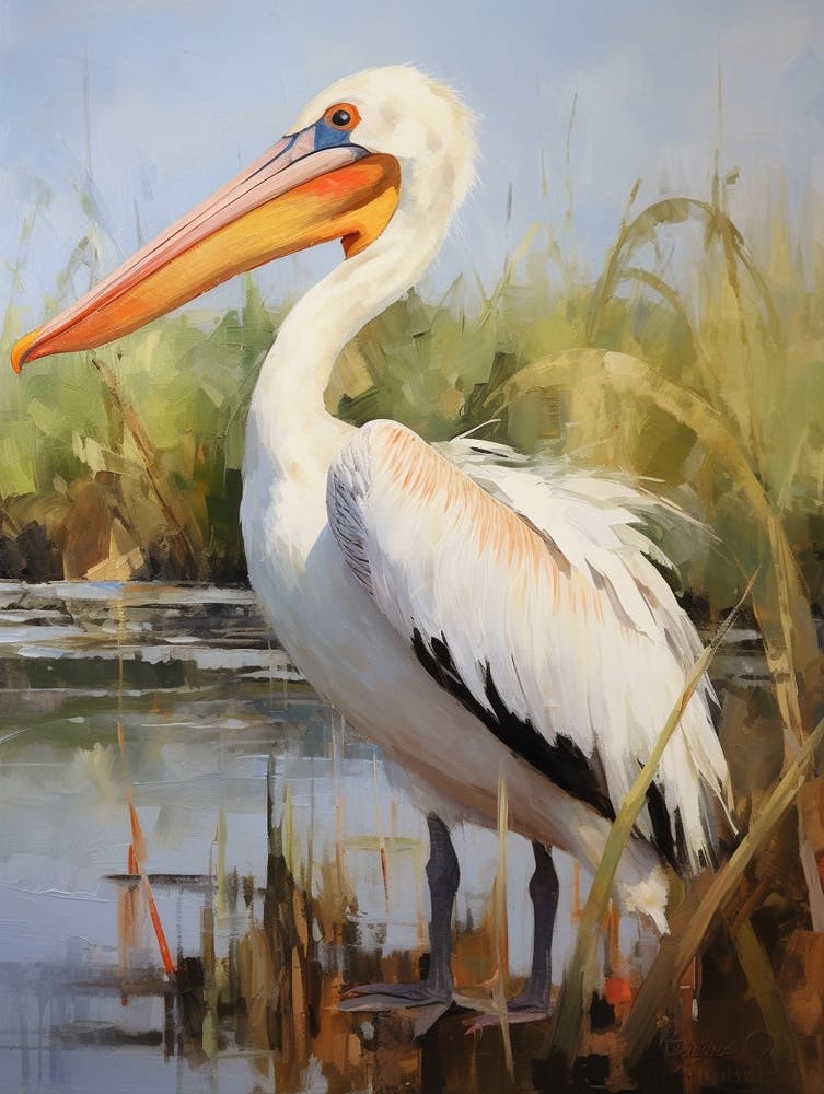 Bird Painting Brown Pelican 3