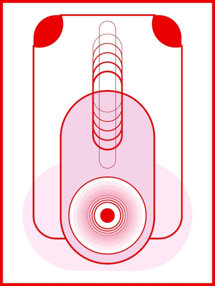 Red Bubble Geometric Abstract
