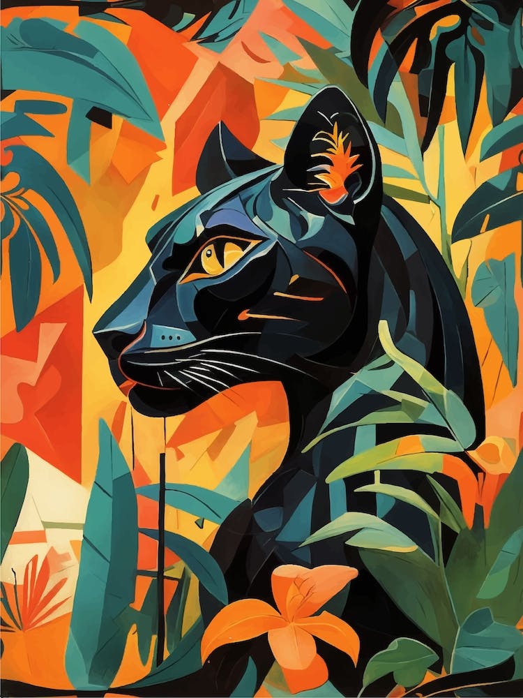 Black Panther In The Jungle