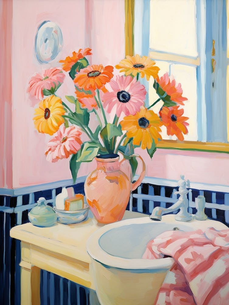 A Vase With Gerbera, Flower Bouquet 2