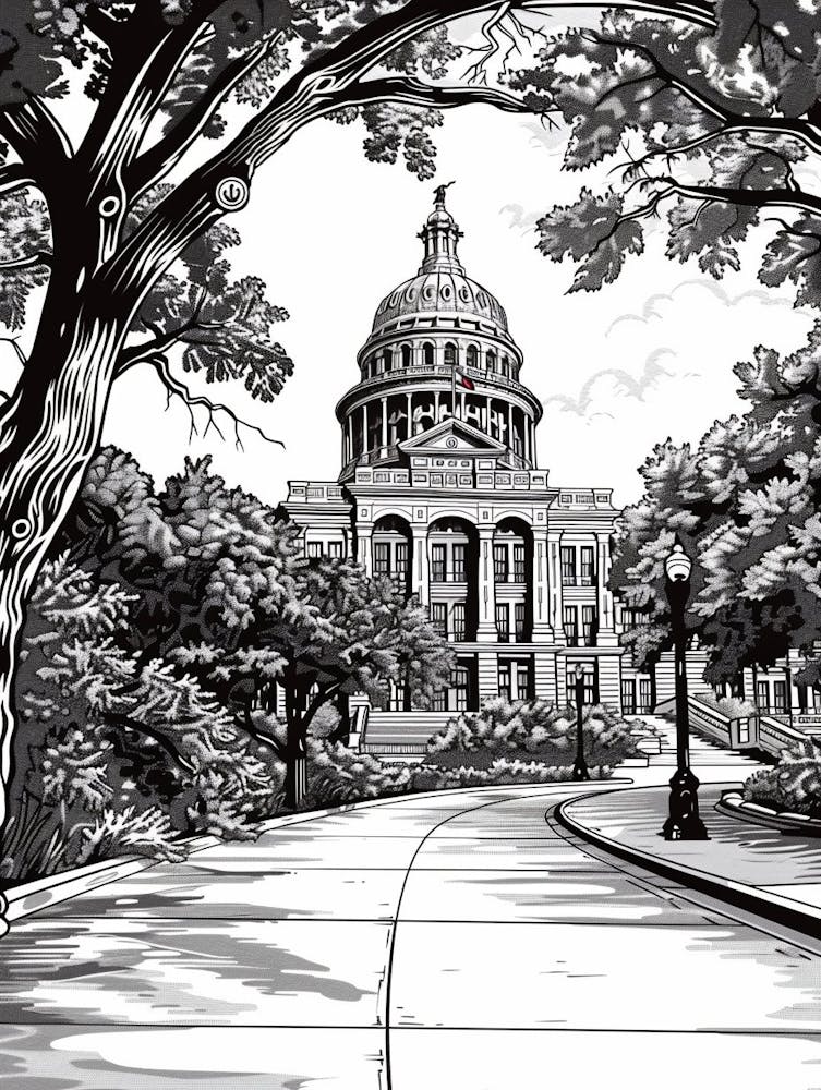 Duoton-Illustration Das Austin Texas State Capitol Austin Texas 4