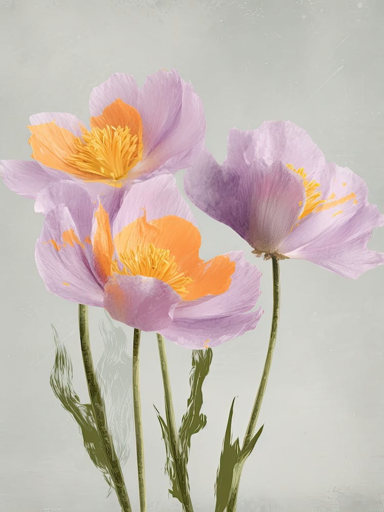 Krokusblumen Acrylgemälde in Pastellfarben 4