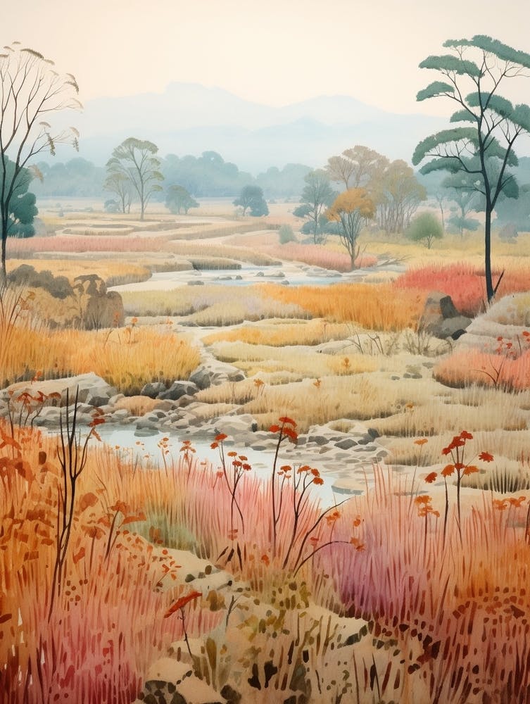 Autumn National Park Painting Jim Corbett National Park India 2