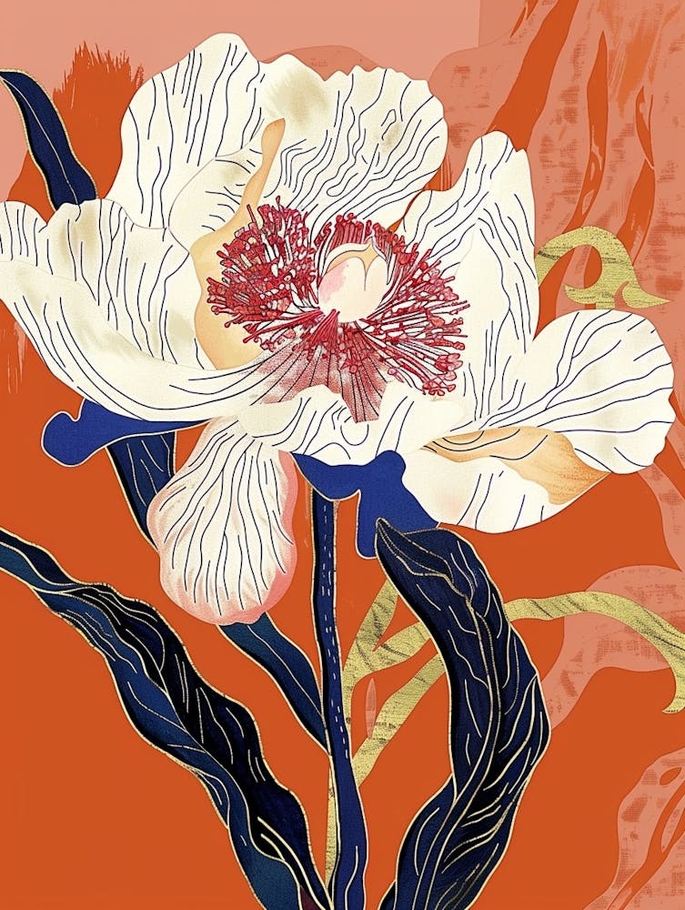 Colourful Flower Illustration Peony 2