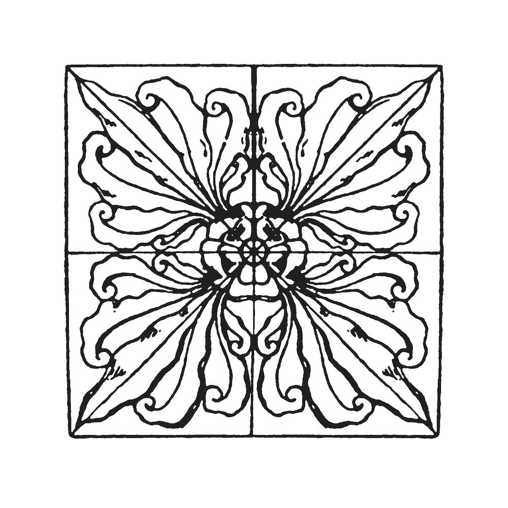 Wrought Iron Tile | Sketched Boho Tile Art