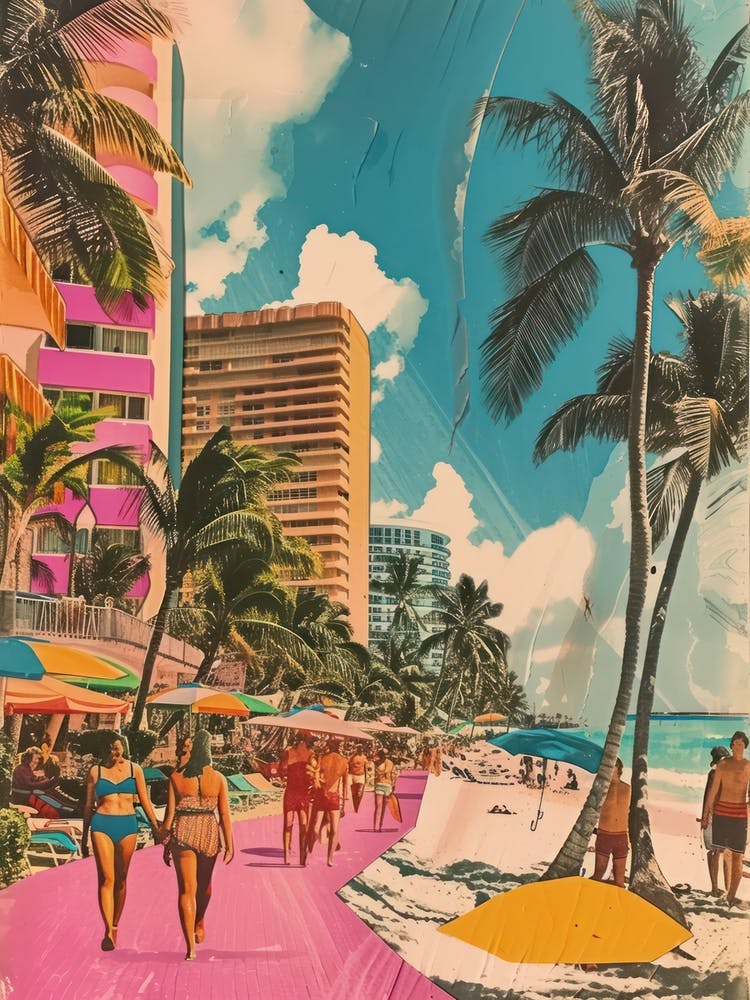 Miami   Retro Collage Style 2