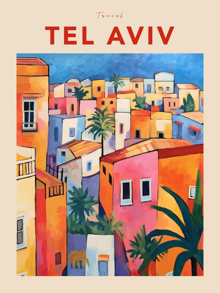 Tel Aviv Israel 3 Fauvist Travel Poster