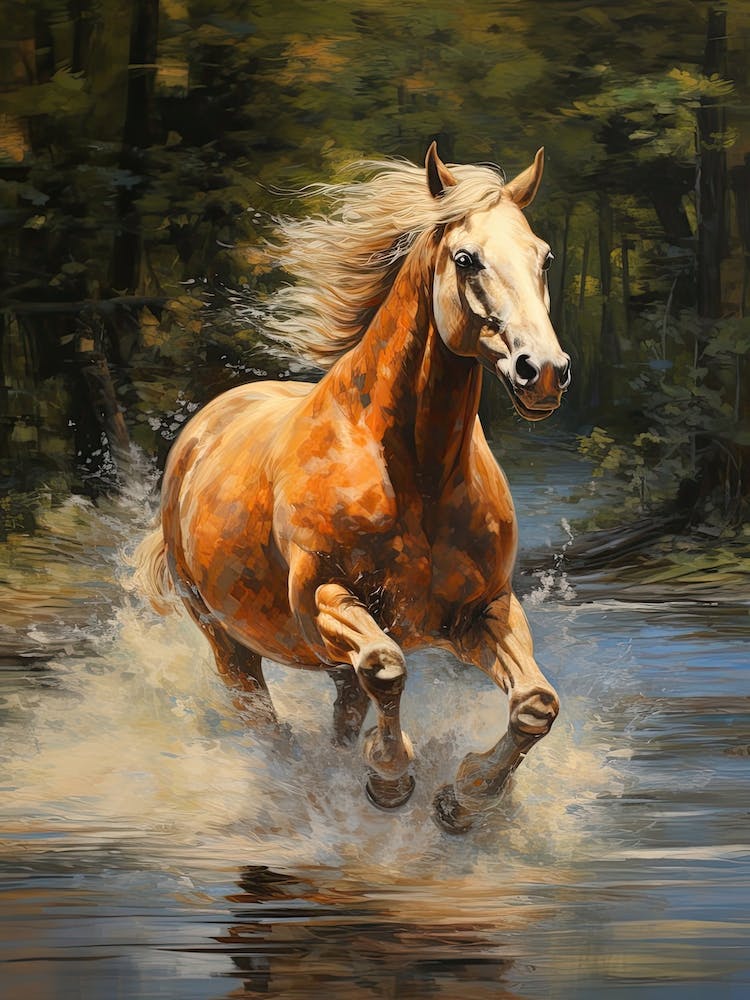 A Horse Painting In The Style Of Acrylic Painting 2