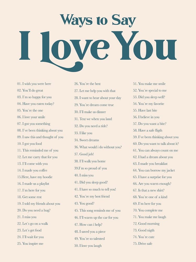 Ways To Say I Love You