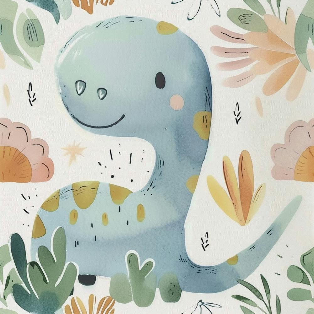 Cute Muted Pastel Amargasaurus Dinosaur 2