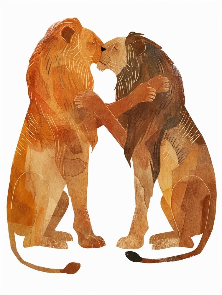 Barbary Lion Rituals Clipart 3