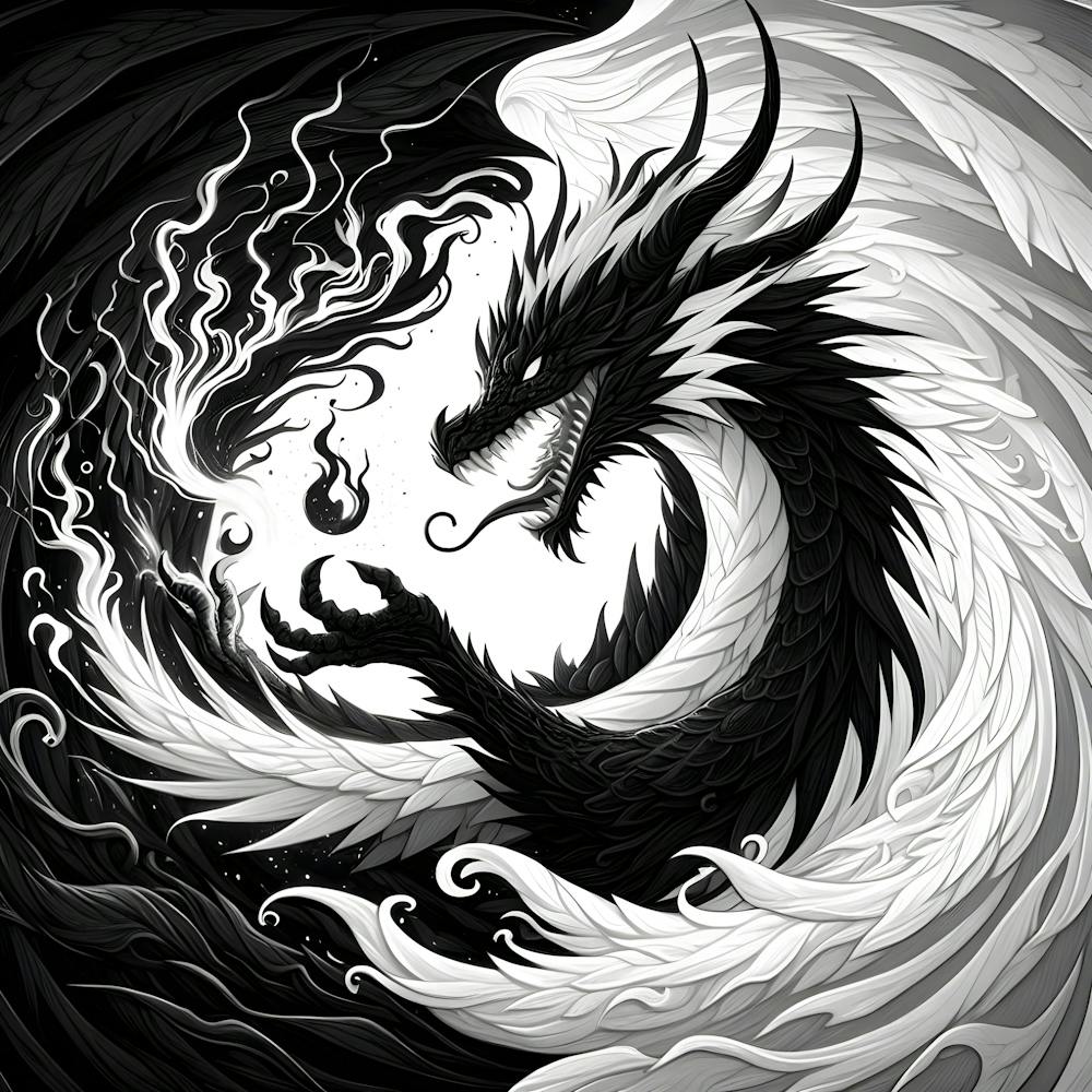 a white and black dragon(1)