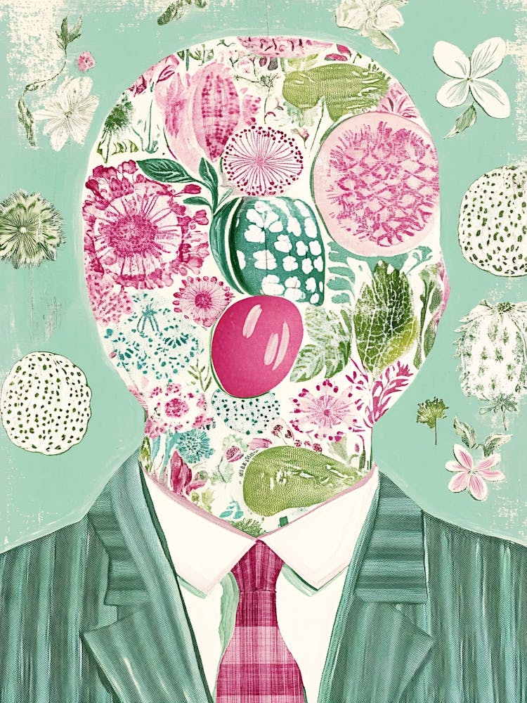 Man'S Head Collage