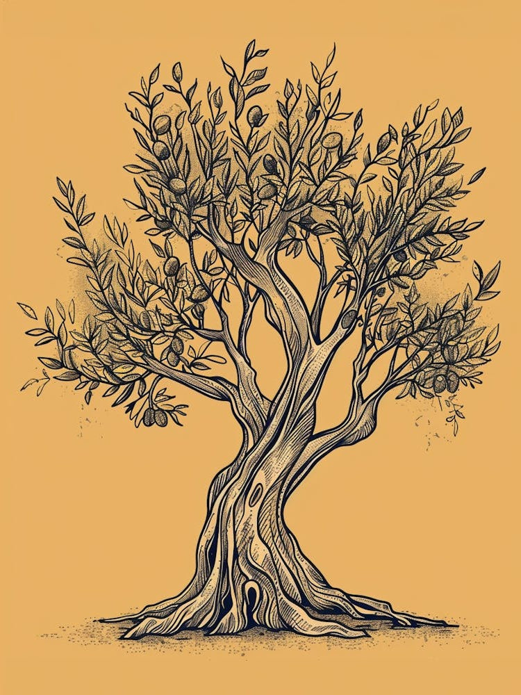 Olive Tree Minimalistic Drawing 4