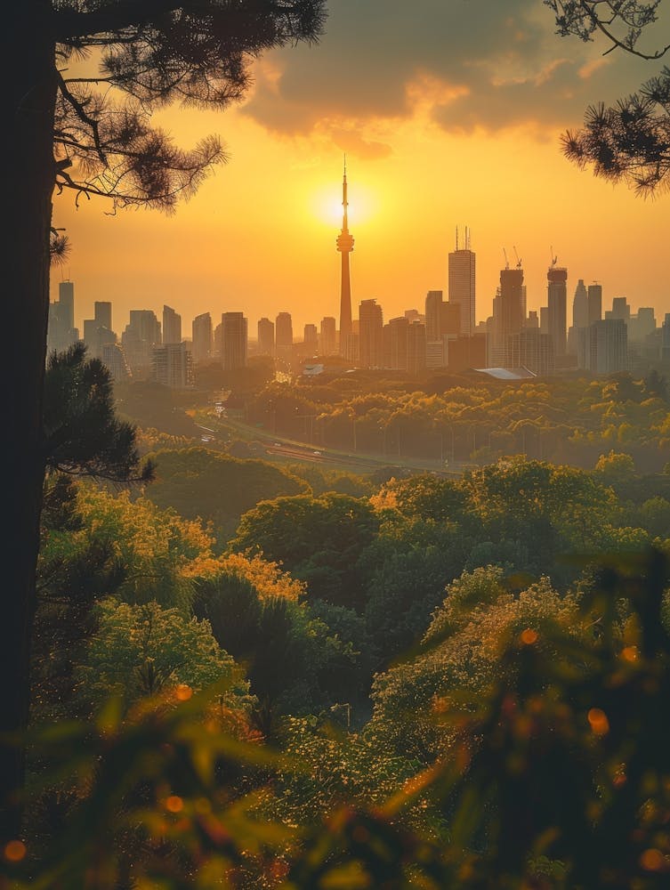 Tokyo Skyline At Sunset