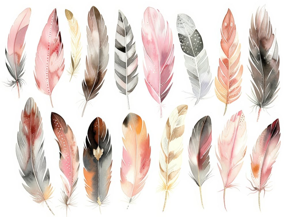 Watercolor Feathers 2