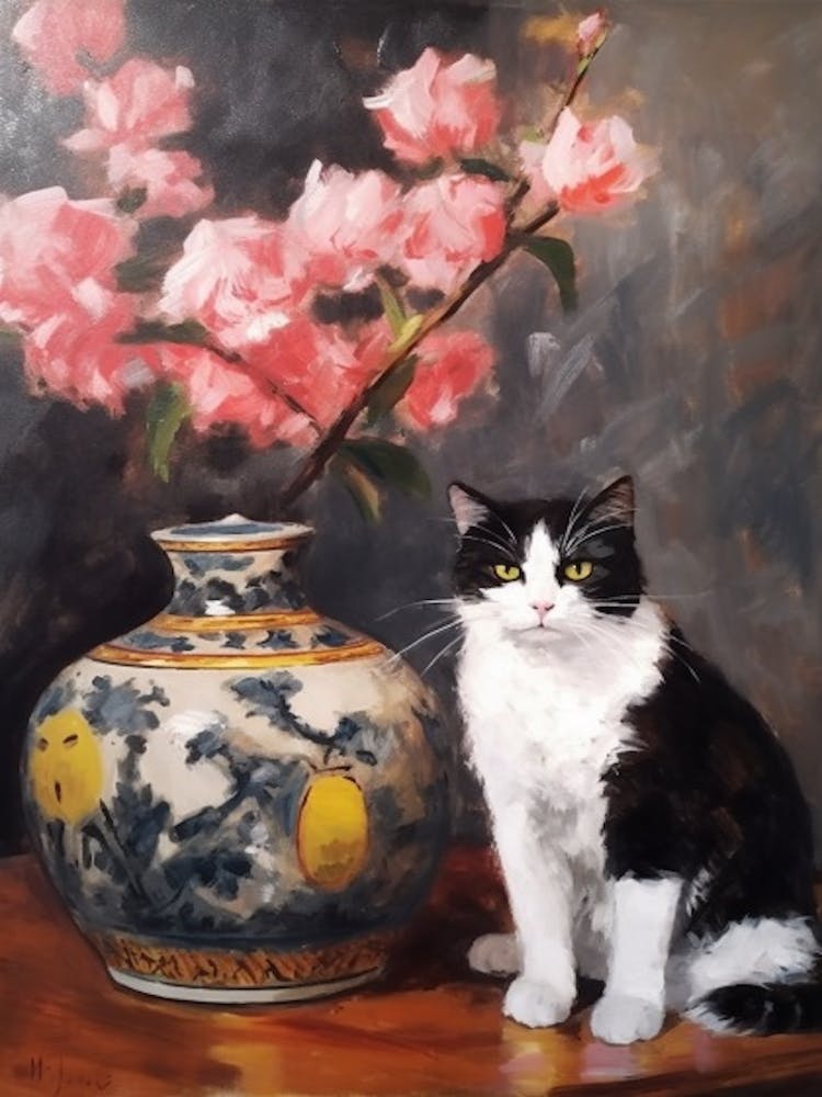 Camellia With A Cat 1