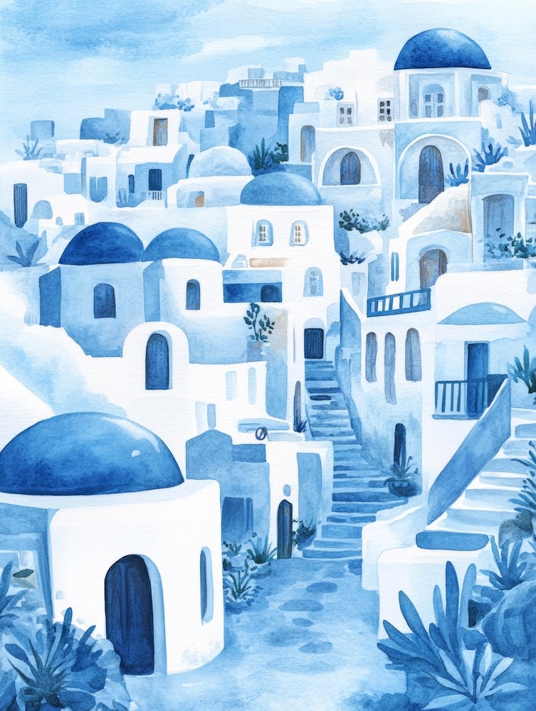 Griechenland Aquarellmalerei 4
