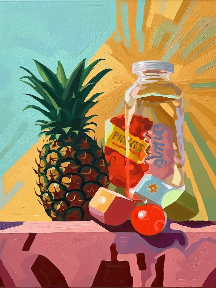 Pineapples Oil Painting 1