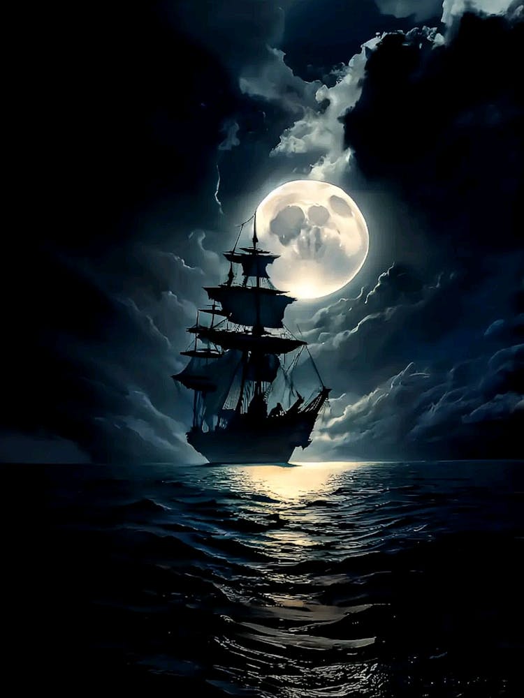 Ship In The Moonlight