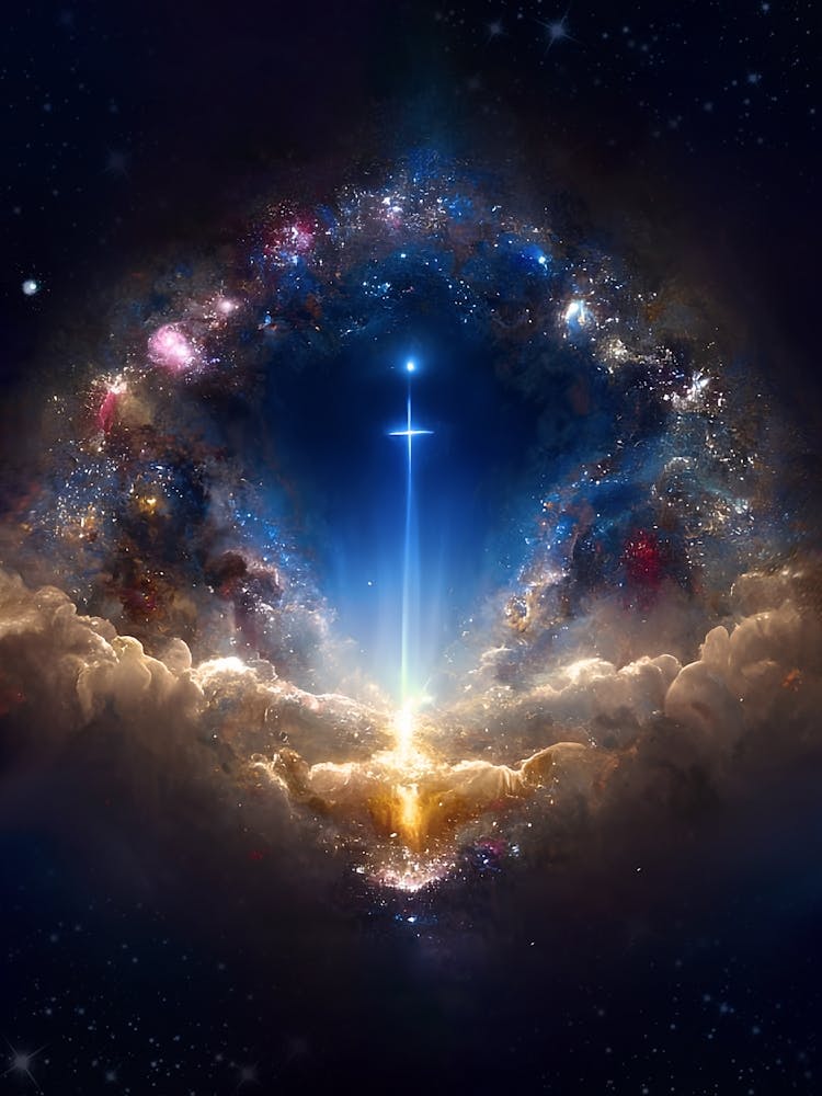 Heaven's Gate #1.3 [DALL-E 2/AI/ML art] — space art abstract poster, aesthetic poster, astrological esoteric psychedelic poster, aura art