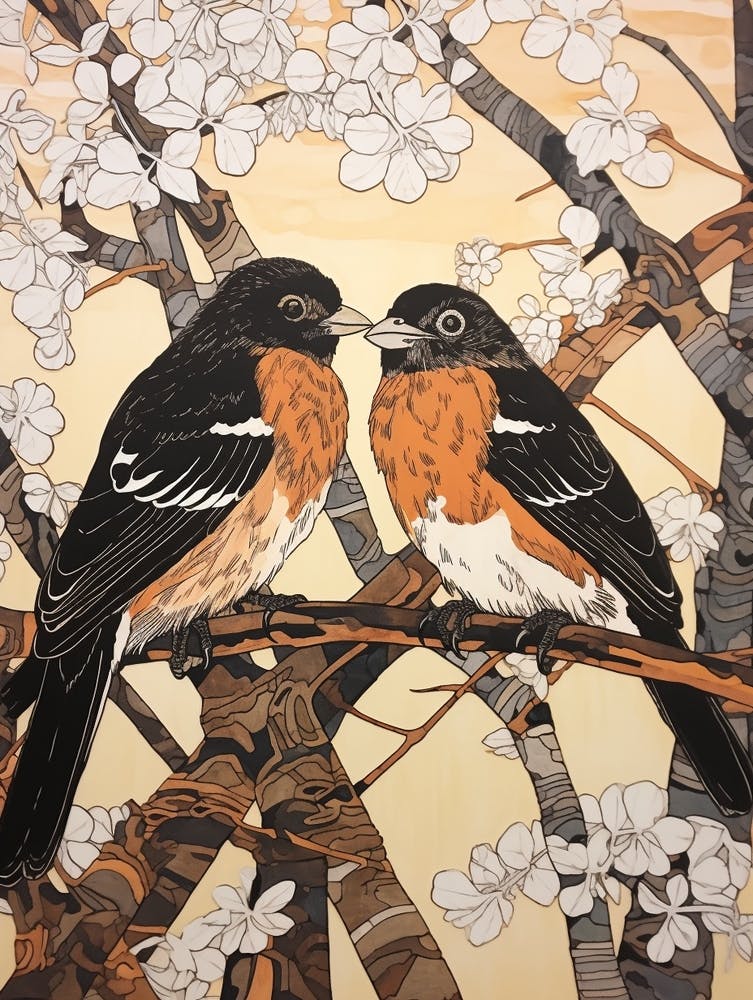 Art Nouveau Birds Poster Harrier 1