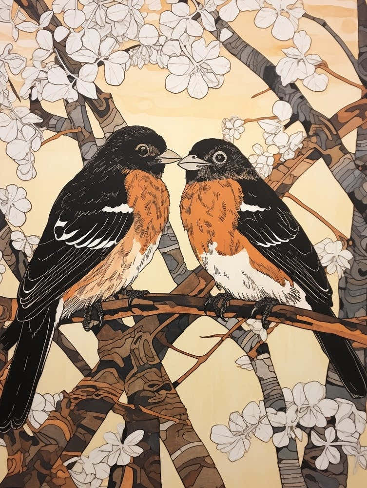 Art Nouveau Birds Poster Harrier 1