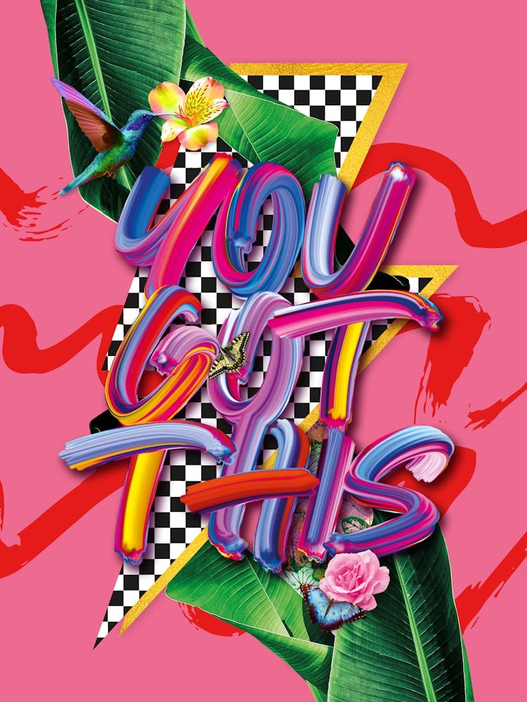 Colourful You Got This Motivational Botanical Art In Pink