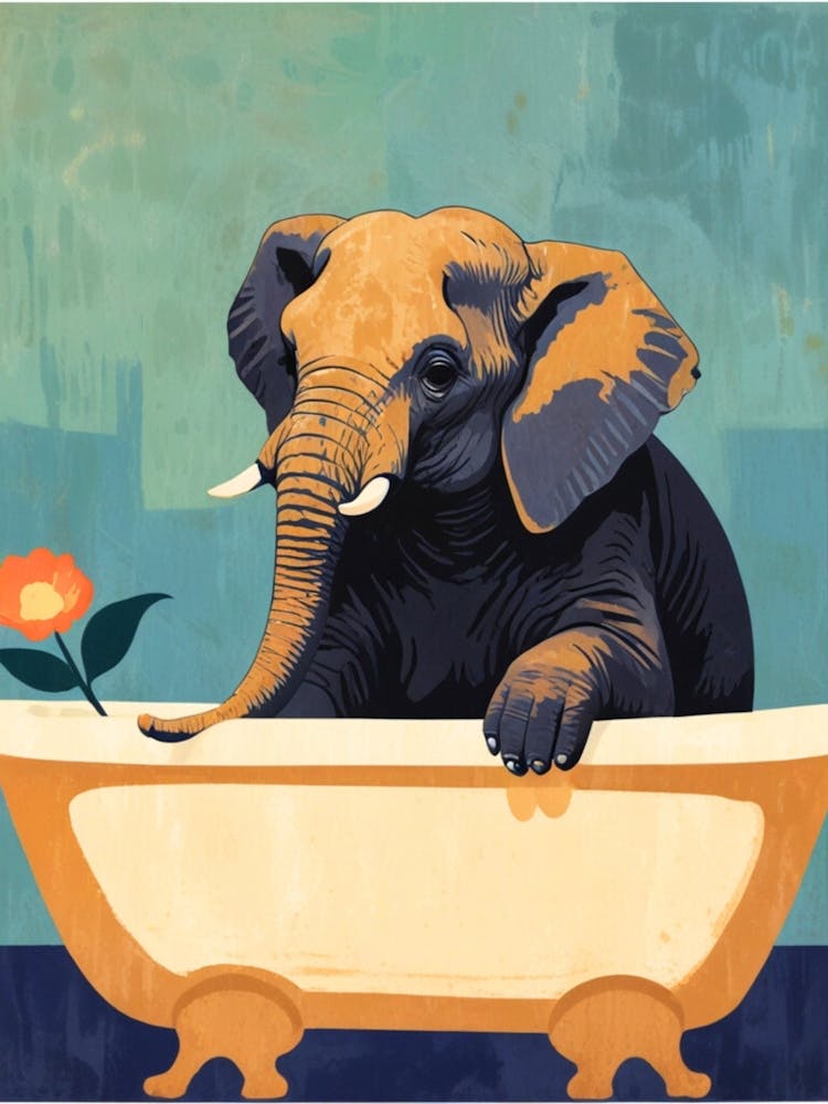 Elephant In Bath 1