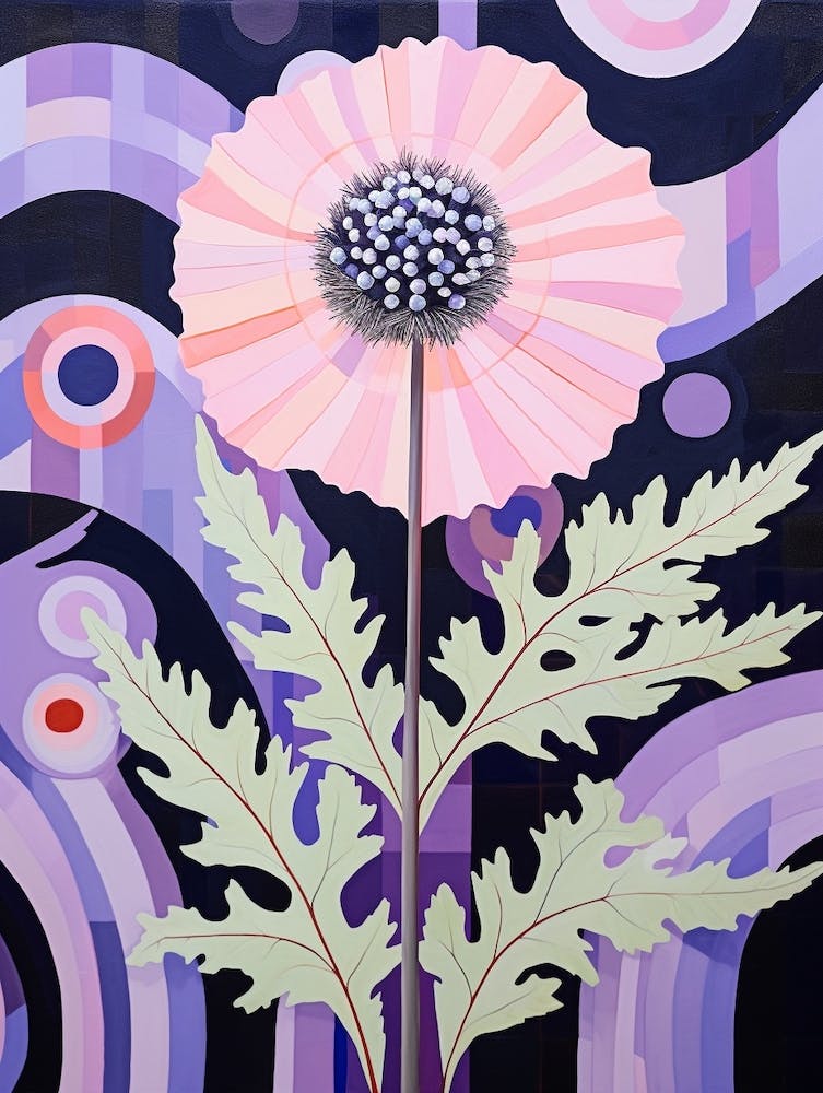 Scabiosa 2 Hilma Af Klint Inspired Pastel Flower Painting