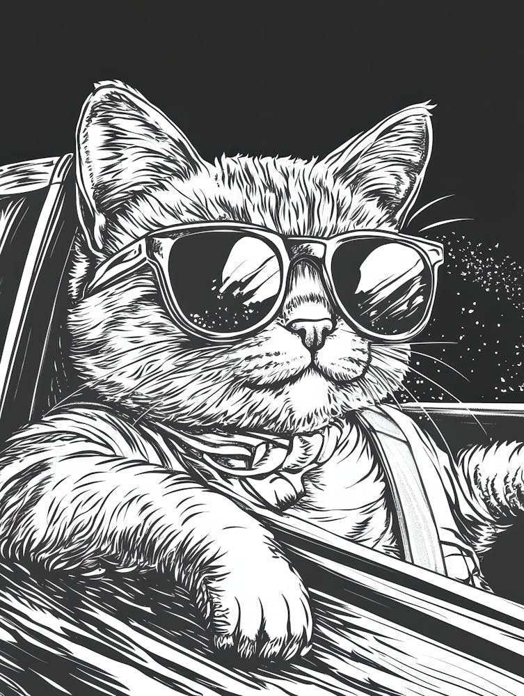 Cat In A Car