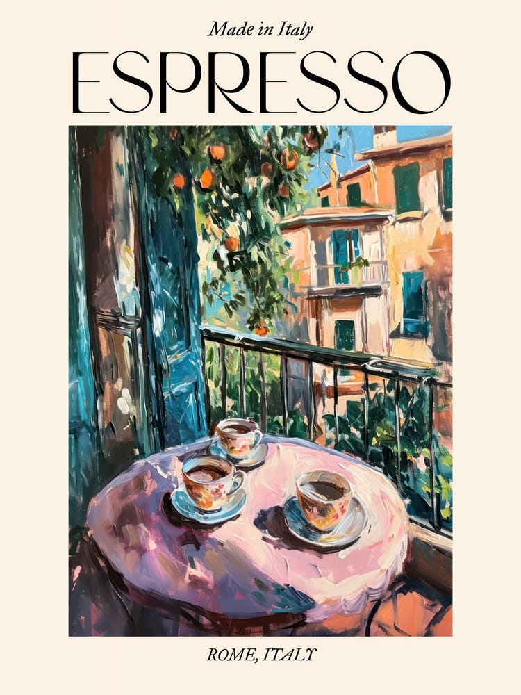 Rome Espresso Made In Italy 10 Poster