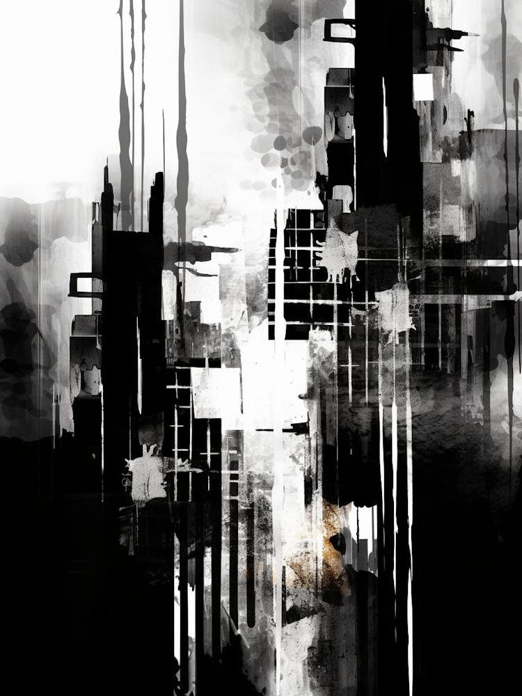 Urban Pulse Abstract Black And White 8