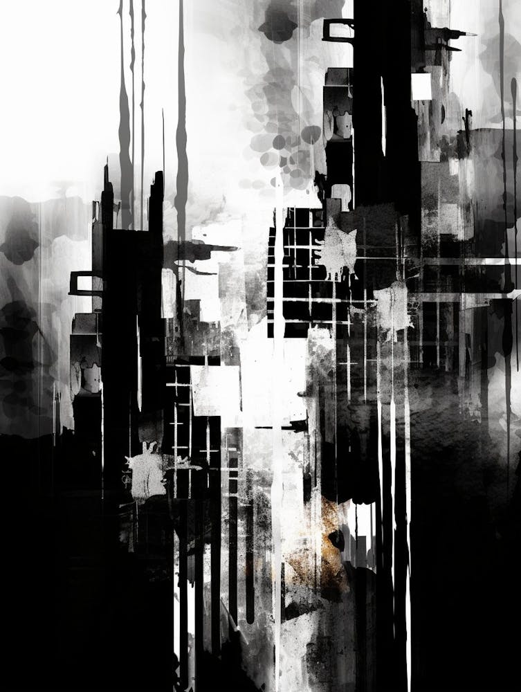 Urban Pulse Abstract Black And White 8