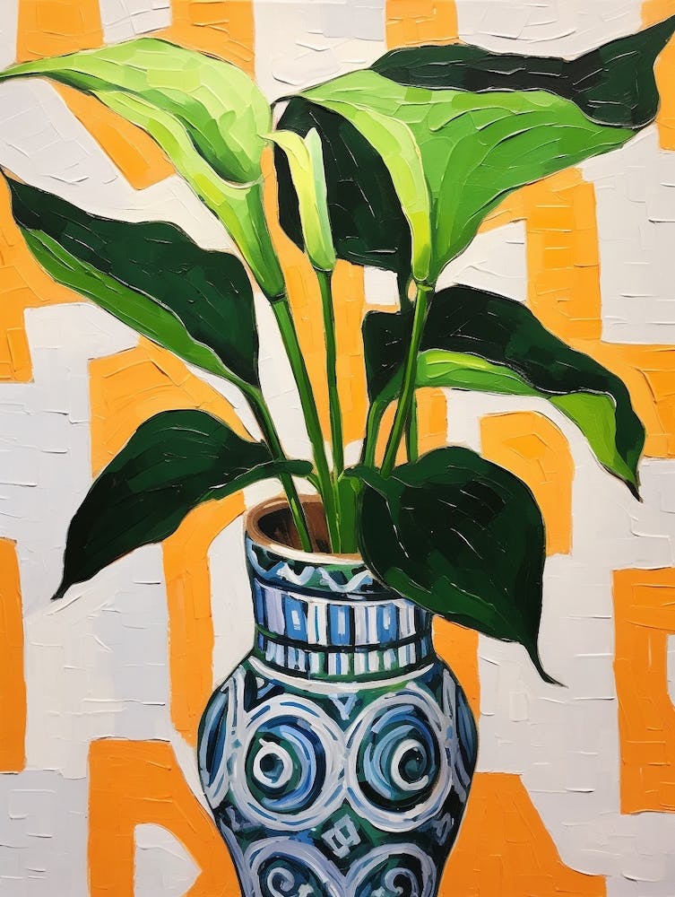Blumen in einer Vase Stillleben Gemälde Calla Lilie 1