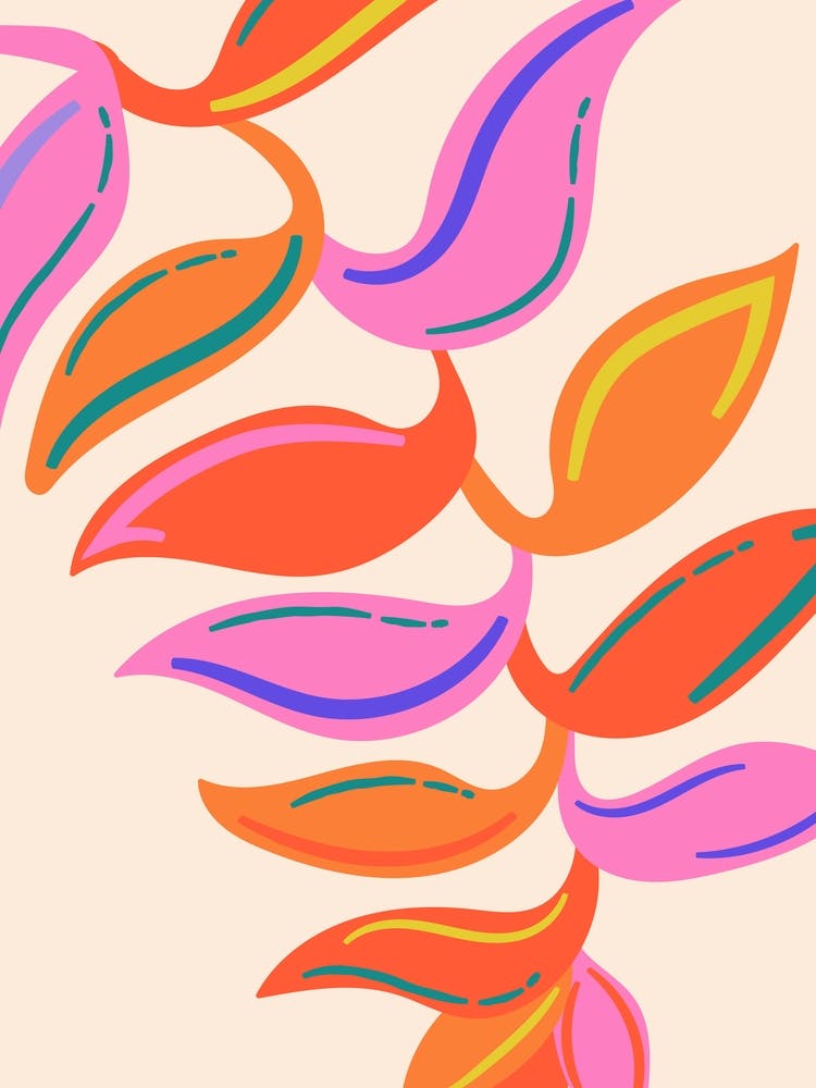 Abstract Leaf Painting