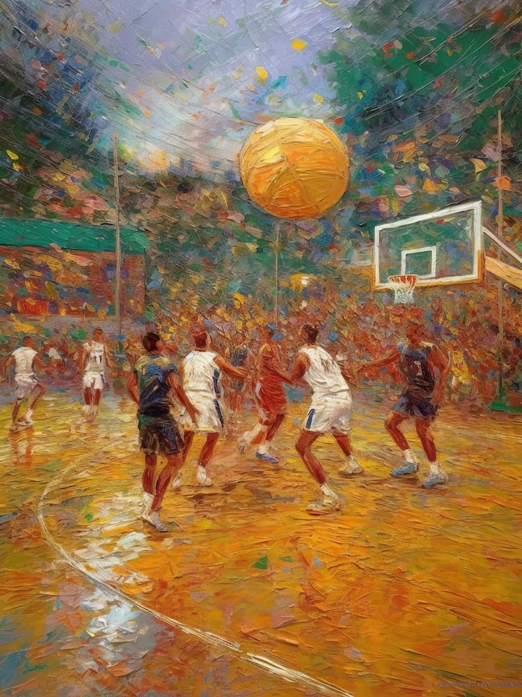 Basketball In The Style Of Monet 1