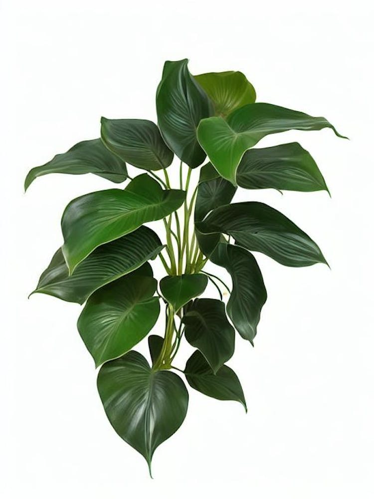 Philodendron Micans (Philodendron Hederaceum Hybrid) Aquarell