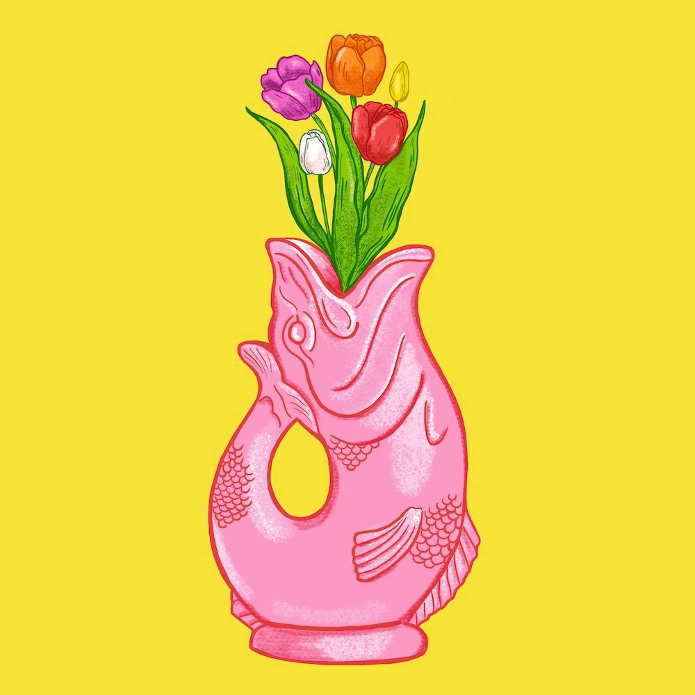 Gluggle Jug Tulips Square