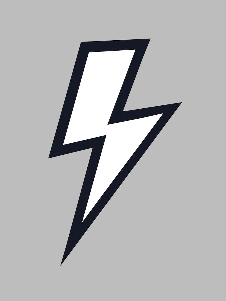 Black and White Lightning Bolt on Grey
