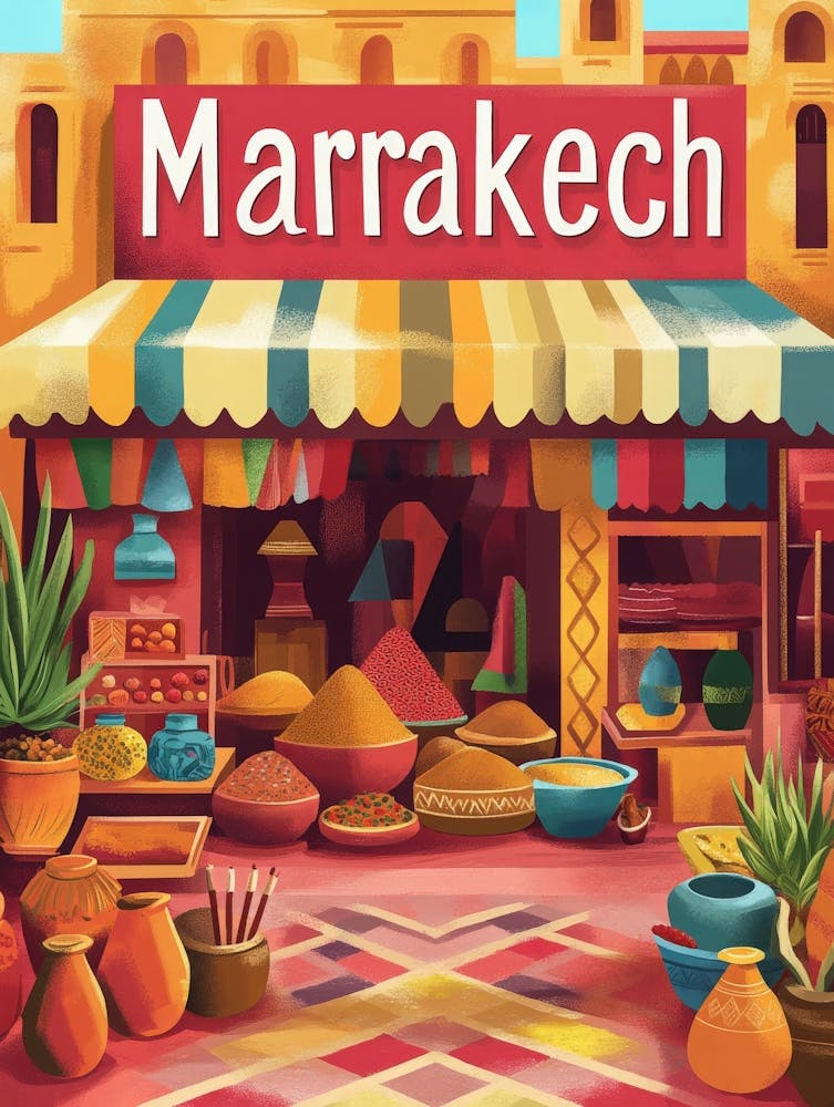 Aihrgdesign A 1970s Inspired Travel Poster For Marrakech 2