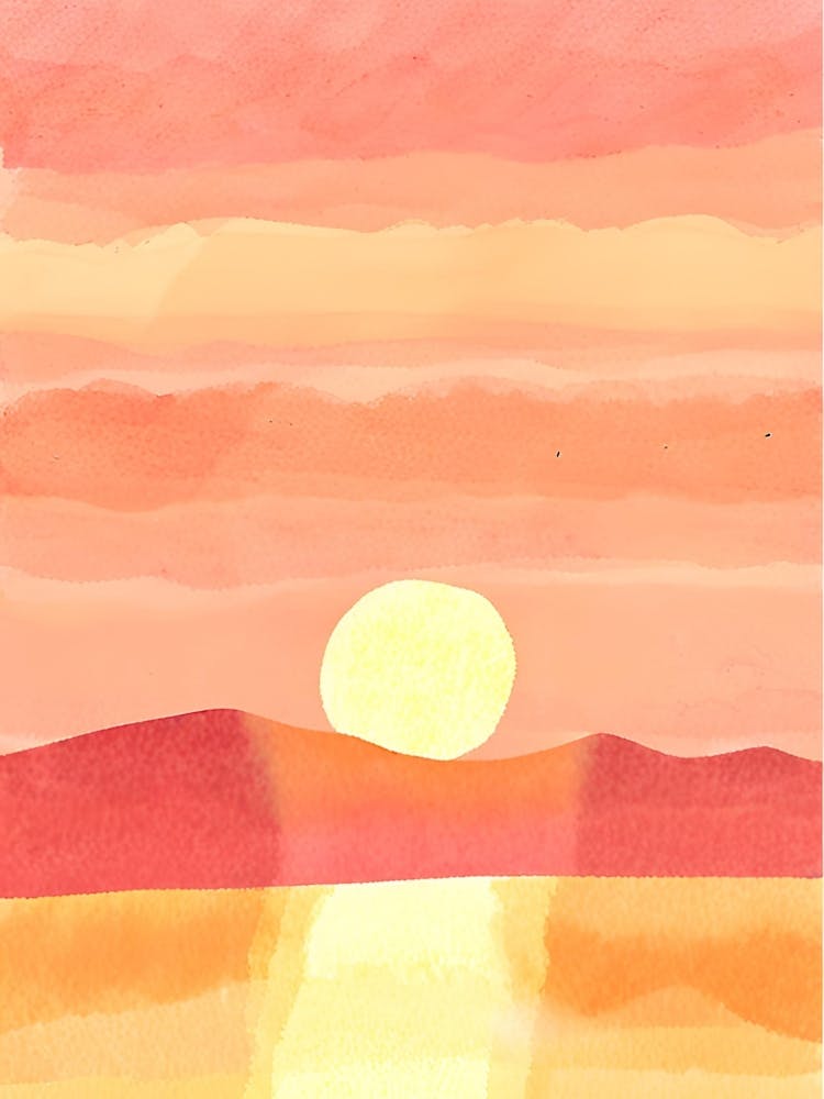 Sunset Watercolor Painting 1