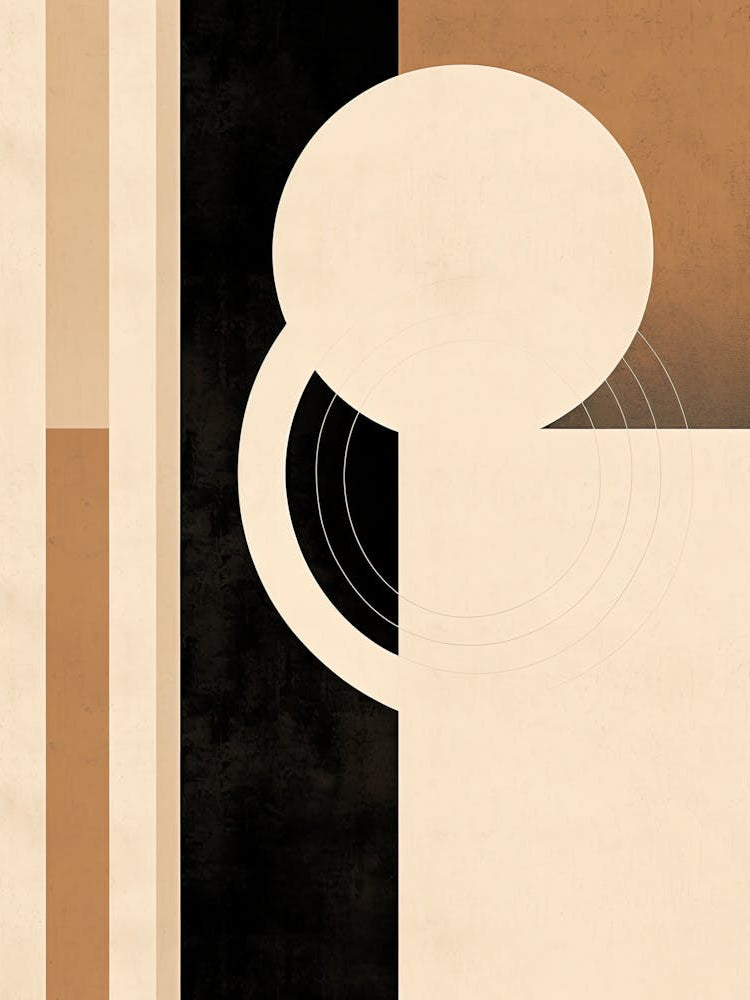 Beige Whirlwind: Abstract Bauhaus