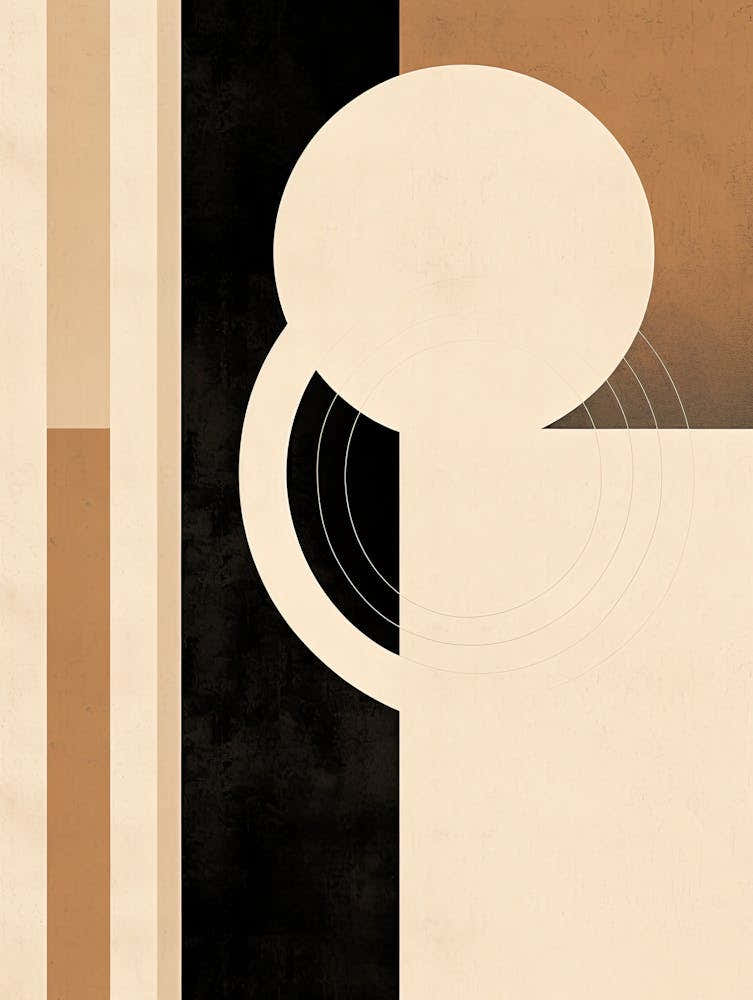Beige Whirlwind: Abstract Bauhaus