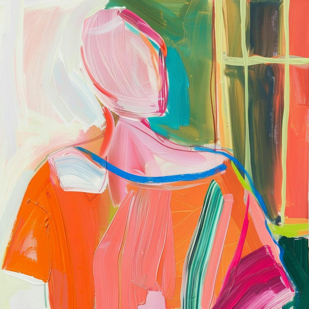 Woman In An Orange Shirt