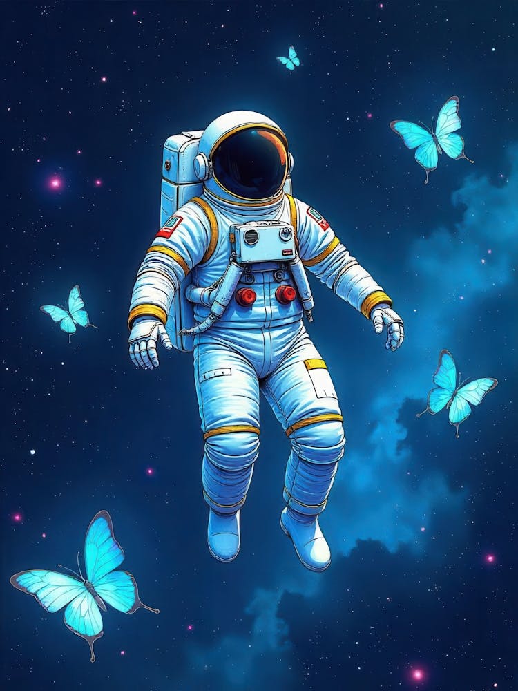 Blue Butterflies In The Sky